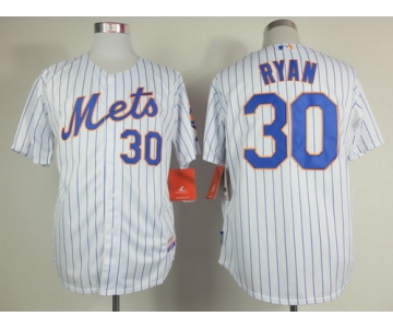 New York Mets #30 Nolan Ryan White Pinstripe Cool Base Jersey