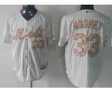 New York Mets #33 Matt Harvey Cream With Camo Jersey