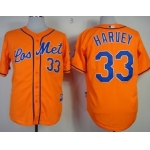 New York Mets #33 Matt Harvey Los Orange Jersey