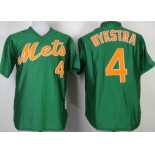 New York Mets #4 Lenny Dykstra 1985 Green Throwback Jersey