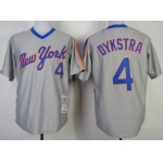 New York Mets #4 Lenny Dykstra 1987 Gray Throwback Jersey