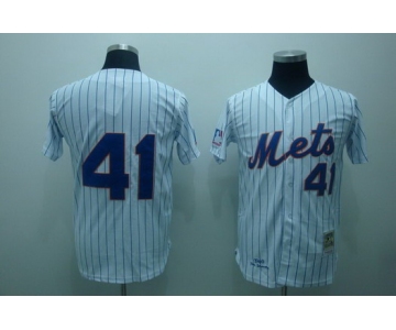 New York Mets #41 Tom Seaver 1969 White Throwback Jersey
