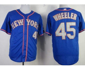 New York Mets #45 Zack Wheeler Blue With Gray Jersey