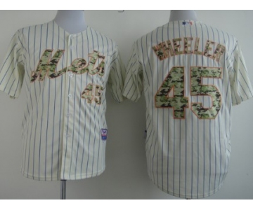 New York Mets #45 Zack Wheeler Cream With Camo Jersey