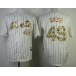 New York Mets #49 Jonathon Niese Cream With Camo Jersey