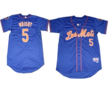 New York Mets #5 David Wright Los Blue Jersey