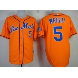 New York Mets #5 David Wright Los Orange Jersey