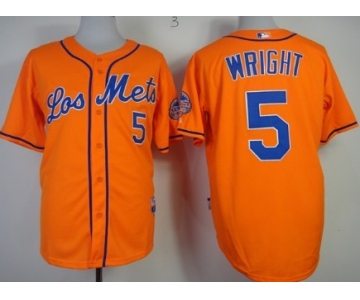 New York Mets #5 David Wright Los Orange Jersey
