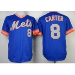 New York Mets #8 Gary Carter 1983 Blue Throwback Jersey
