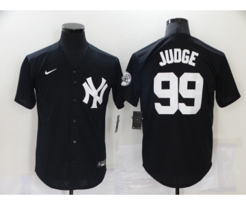 Men's New York Yankees #99 Aaron Judge Black Stitched MLB Nike Cool Base Throwback Jersey