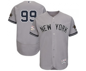 Men's New York Yankees #99 Aaron Judge Majestic Gray 2017 MLB All-Star Game Worn Stitched MLB Flex Base Jersey