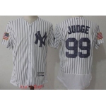 Men's New York Yankees #99 Aaron Judge White 2017 Independence Stars & Stripes Stitched MLB Majestic Flex Base Jersey