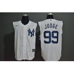 Men's New York Yankees #99 Aaron Judge White 2020 Cool and Refreshing Sleeveless Fan Stitched MLB Nike Jersey