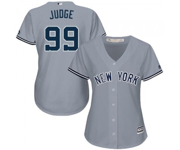 New York Yankees #99 Aaron Judge Grey Road Women's Stitched MLB Jersey