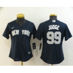 Women's New York Yankees #99 Aaron Judge Navy Blue Stitched MLB Cool Base Nike Jersey