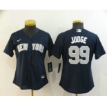 Women's New York Yankees #99 Aaron Judge Navy Blue Stitched MLB Cool Base Nike Jersey
