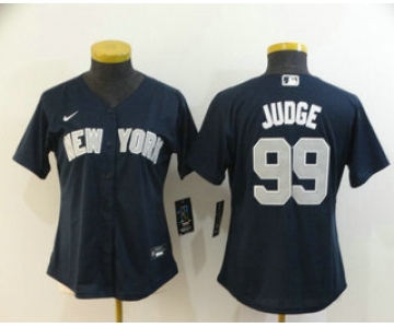 Women's New York Yankees #99 Aaron Judge Navy Blue Stitched MLB Cool Base Nike Jersey