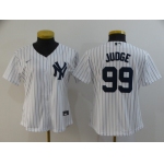 Women's New York Yankees #99 Aaron Judge White Stitched MLB Cool Base Nike Jersey