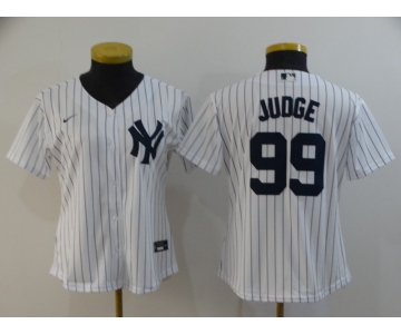 Women's New York Yankees #99 Aaron Judge White Stitched MLB Cool Base Nike Jersey