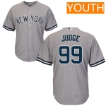 Youth New York Yankees #99 Aaron Judge Gray Road Stitched MLB Majestic Cool Base Jersey