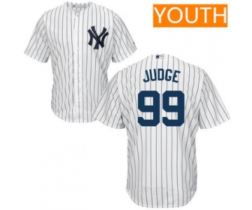 Youth New York Yankees #99 Aaron Judge White Home Stitched MLB Majestic Cool Base Jersey