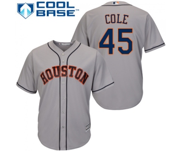 Astros #45 Gerrit Cole Grey Cool Base Stitched Youth Baseball Jersey