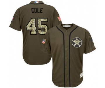Houston Astros #45 Gerrit Cole Green Salute to Service Stitched MLB Jersey