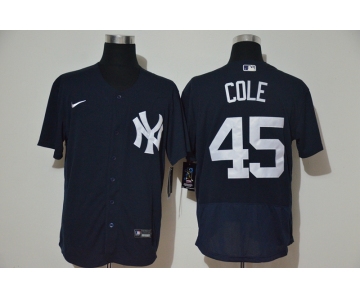 Men's New York Yankees #45 Gerrit Cole Black Stitched MLB Flex Base Nike Jersey