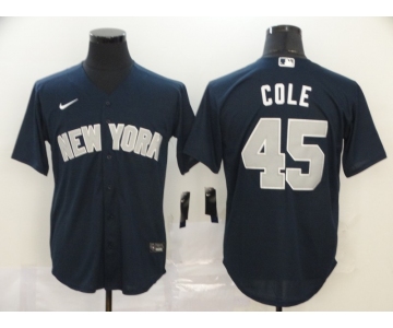 Men's New York Yankees #45 Gerrit Cole Navy Blue Stitched MLB Cool Base Nike Jersey