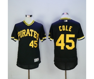 Men's Pittsburgh Pirates #45 Gerrit Cole Black 2016 Flexbase Majestic Baseball Jersey