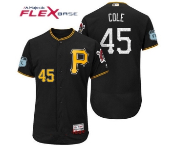 Men's Pittsburgh Pirates #45 Gerrit Cole Black 2017 Spring Training Stitched MLB Majestic Flex Base Jersey