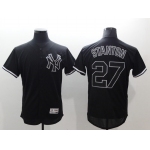 Men's New York Yankees #27 Giancarlo Stanton Black Fashion Flex Base Stitched Jersey