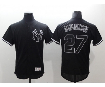 Men's New York Yankees #27 Giancarlo Stanton Black Fashion Flex Base Stitched Jersey