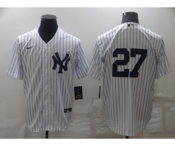Men's New York Yankees #27 Giancarlo Stanton White No Name Stitched MLB Nike Cool Base Jersey