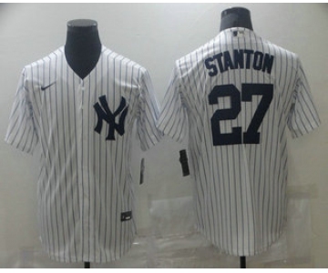Men's New York Yankees #27 Giancarlo Stanton White Stitched MLB Cool Base Nike Jersey