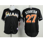 Miami Marlins #27 Giancarlo Stanton Black Jersey