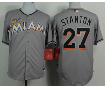 Miami Marlins #27 Giancarlo Stanton Gray Jersey