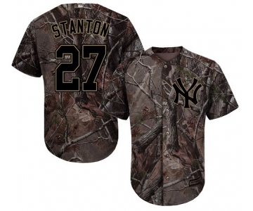 New York Yankees #27 Giancarlo Stanton Camo Realtree Collection Cool Base Stitched MLB Jersey