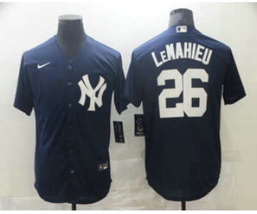 Men's New York Yankees #26 DJ LeMahieu Navy Blue White Number Stitched MLB Cool Base Nike Jersey