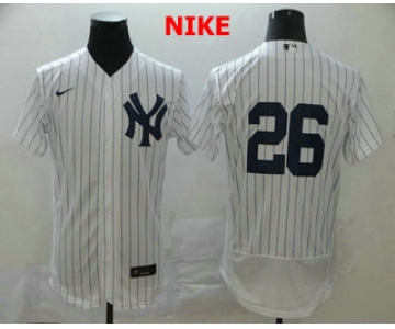 Men's New York Yankees #26 DJ LeMahieu White Home No Name Stitched MLB Flex Base Nike Jersey