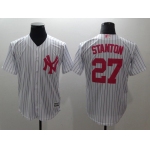 Men New York Yankees 27 Stanton White red Game 2021 MLB Jersey