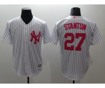 Men New York Yankees 27 Stanton White red Game 2021 MLB Jersey