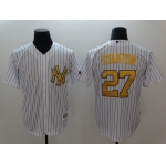Men New York Yankees 27 Stanton White yellow Game 2021 MLB Jersey