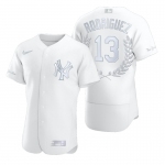 Men's New York Yankees #13 Alex Rodriguez White Nike Flexbase Fashion Jersey