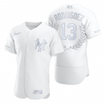 Men's New York Yankees #13 Alex Rodriguez White Nike Flexbase Fashion Jersey