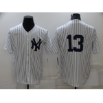Men's New York Yankees #13 Joey Gallo No Name White Throwback Stitched MLB Cool Base Nike Jersey