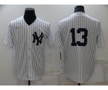Men's New York Yankees #13 Joey Gallo No Name White Throwback Stitched MLB Cool Base Nike Jersey