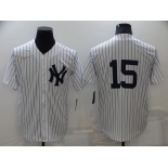 Men's New York Yankees #15 Thurman Munson No Name White Throwback Stitched MLB Cool Base Nike Jersey