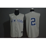Men's New York Yankees #2 Derek Jeter Grey 2020 Cool and Refreshing Sleeveless Fan Stitched MLB Nike Jersey