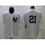 Men's New York Yankees #21 Paul ONeill No Name White Throwback Stitched MLB Cool Base Nike Jersey